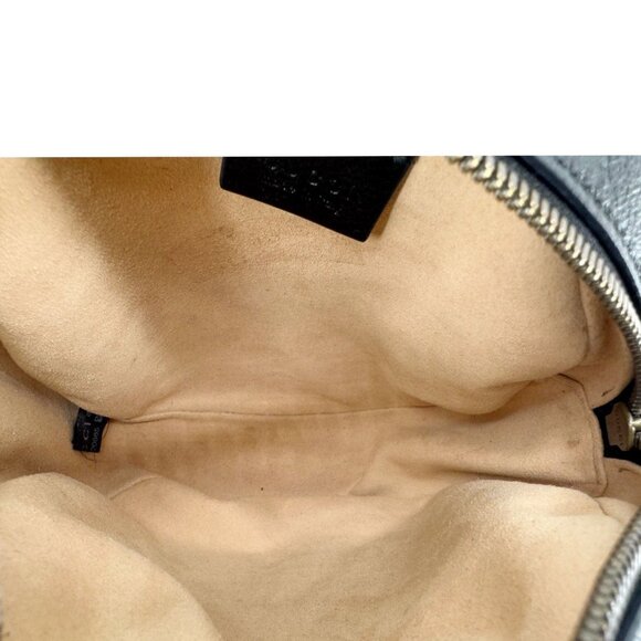 Gucci  GG Marmont Mini Round Leather Crossbody Bag Black 550154 - Picture 12 of 14